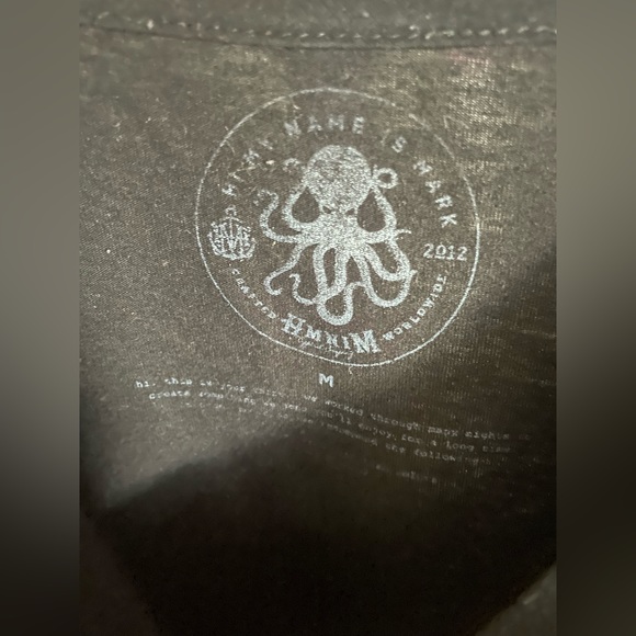 Very first original Hi My Name Is Mark T-shirt/Octopus Anchor Black T-shirt - Picture 2 of 3